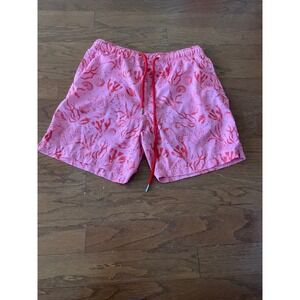 Cove Men's Pink Coral Print‎ Swim Trunks Size L